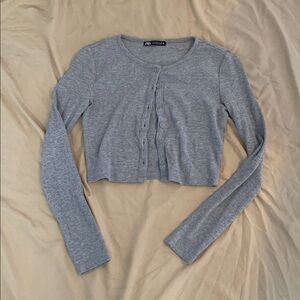 Zara Gray Button Up Cardigan